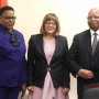 16 October 2019 National Assembly Speaker Maja Gojkovic and the Parliament Speaker of Zimbabwe Jacob Fransic Mudenda and Speaker of Senate Mable Memory Chinomona